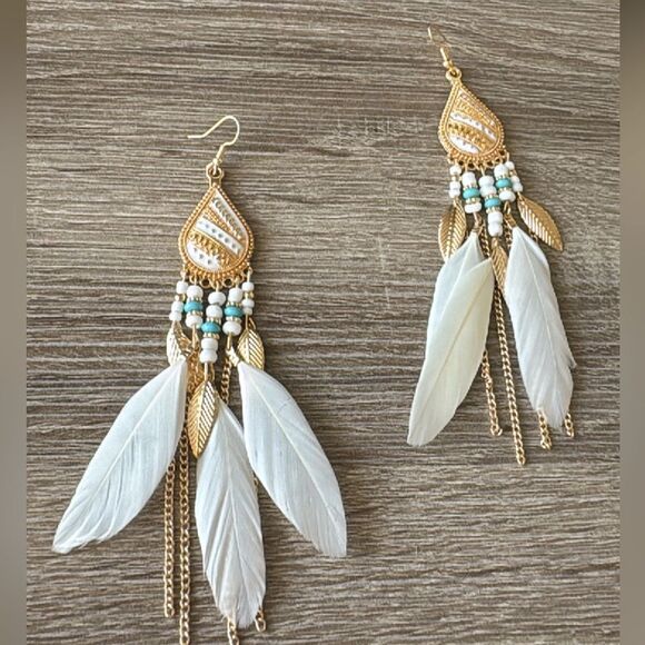 Bohemian drop earrings A356 - Picture 3 of 4